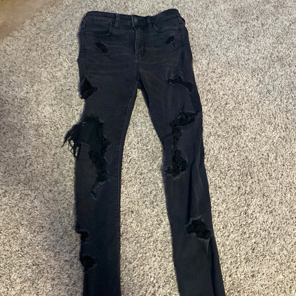 Black ripped jeans